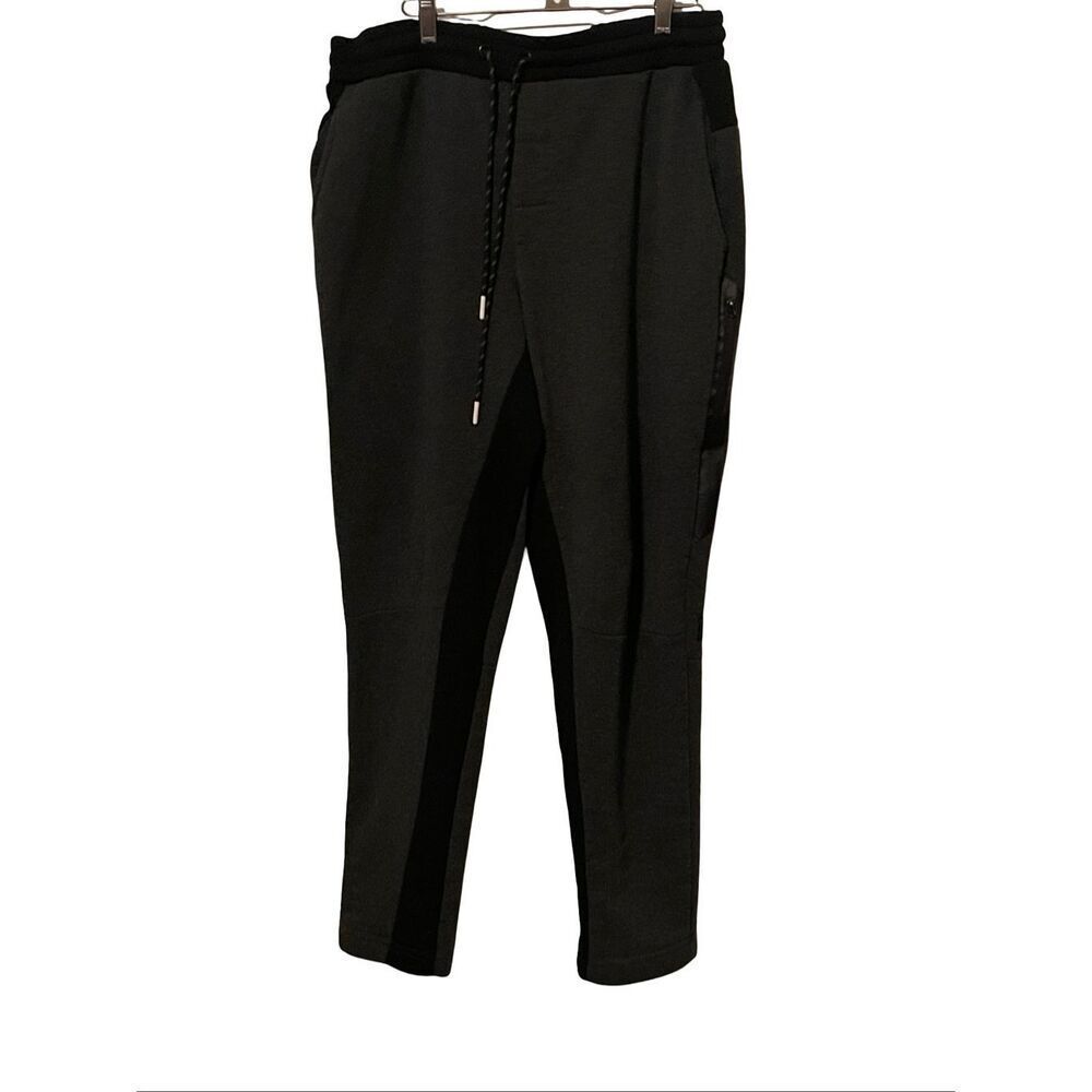 Tapout Mens Fleece Workout Athletic Tapered Leg Jogger Pants Black Gray Size XL